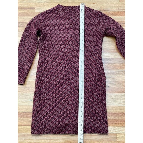 Janiya Women's Dress Sweater Boho Tunic Red Knit Long Sleeve Tribal Aztec Cozy - Picture 4 of 8